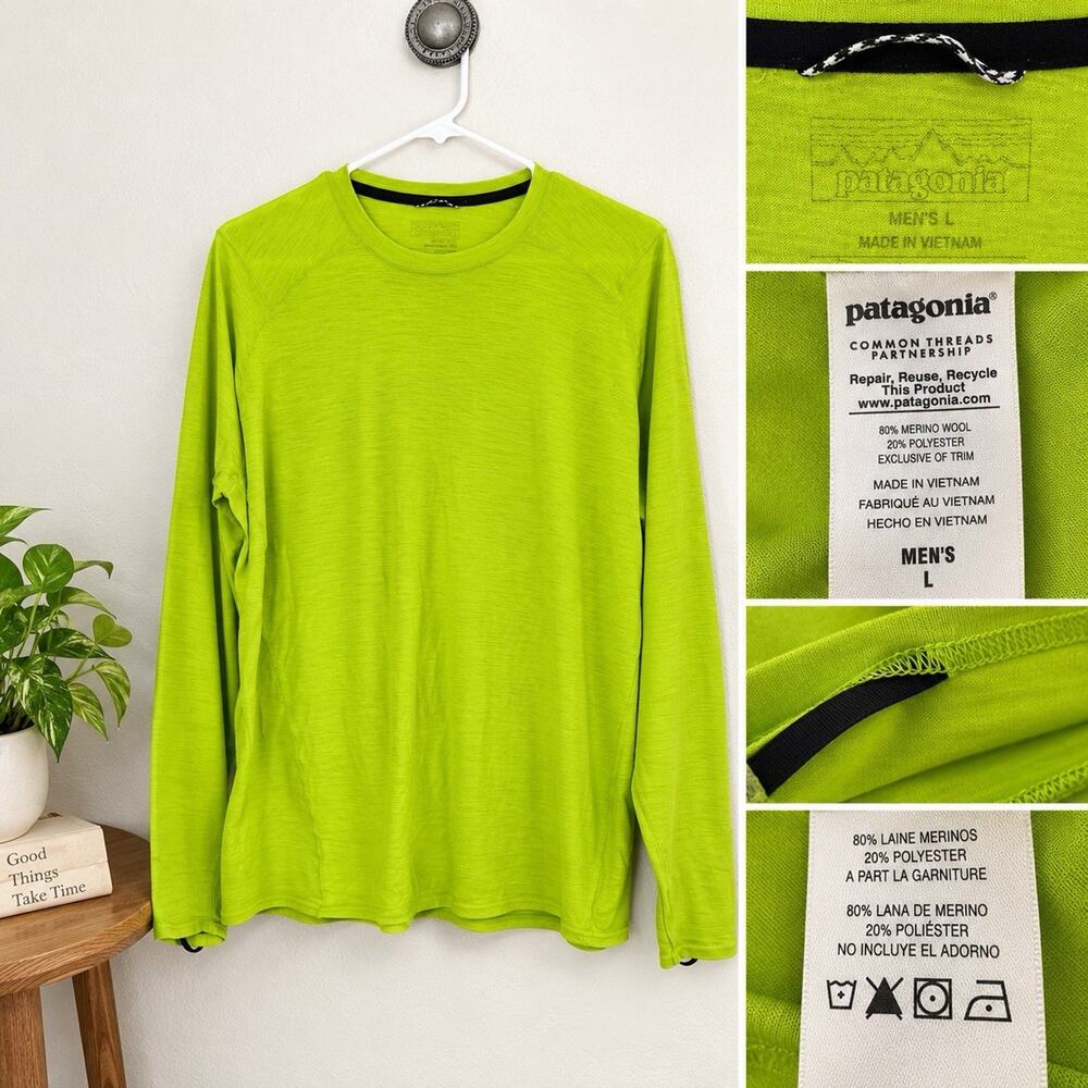 Patagonia Size Merino Wool Performance Baselayer Long Sleeve Shirt Men’s Sz L